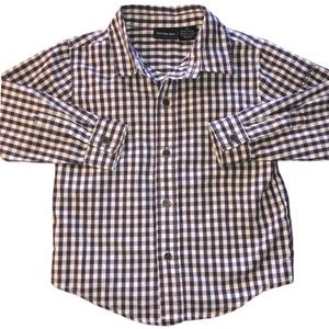 Calvin Klein Jeans Navy Gingham Logo Button Shirt